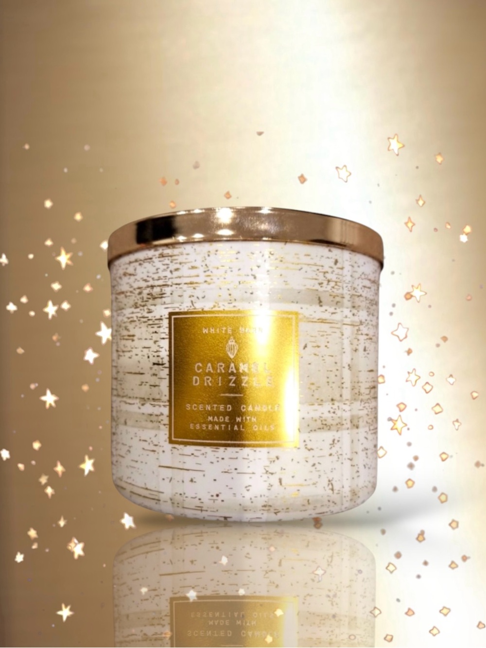 🆕💕BBW White Barn DISCONTINUED Caramel Drizzle Candle • 3-Wick 14.5oz • NWT